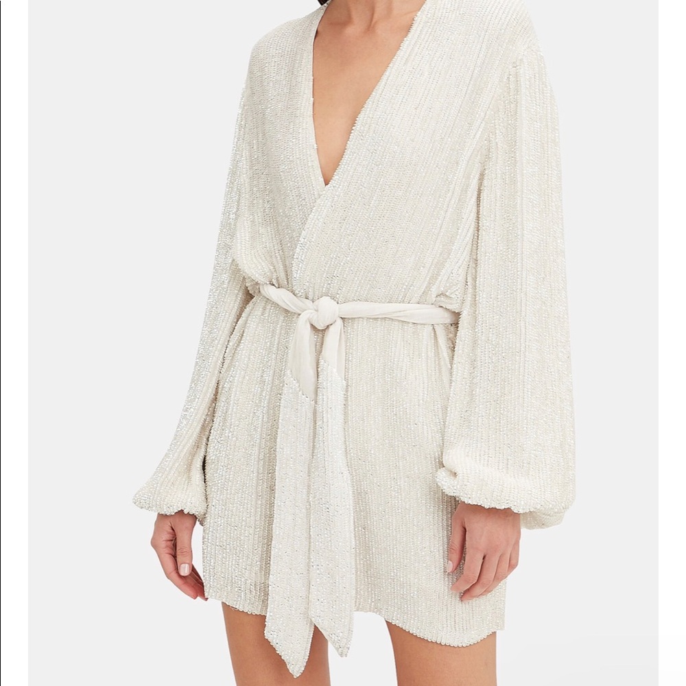 Retrofete Gabrielle Robe Dress in Pearl